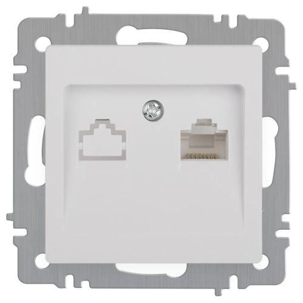 Розетка компьютерная 1-м СП Accent 6-303-01 RJ45 IP20 бел. Intro Б0063624