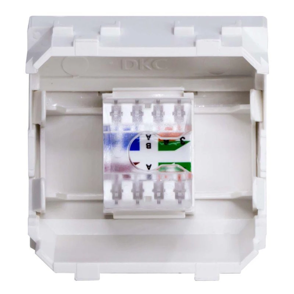 Розетка компьютерная 1-м СП 2мод. Brava RJ45 кат.5E бел. DKC 76655B