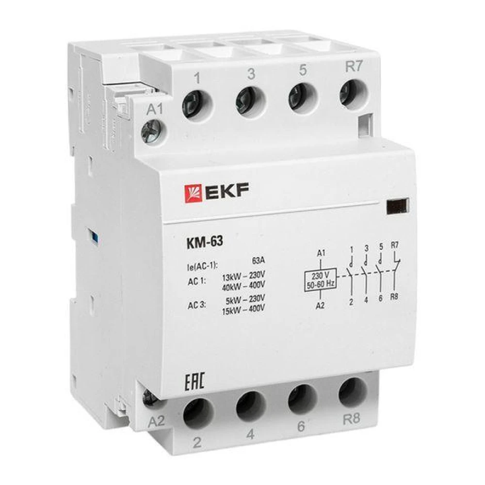 Контактор модульный КМ 63А 3NО+NC (3 мод.) EKF km-3-63-31