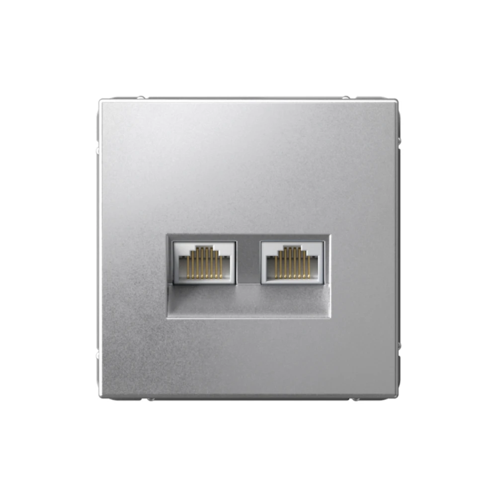 Розетка компьютерная 2-м ArtGallery RJ45 + RJ45 кат.5E механизм алюм. SE GAL000385
