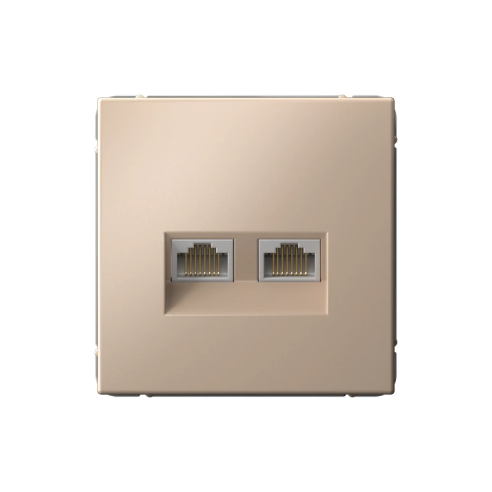 Розетка компьютерная 2-м ArtGallery RJ45 + RJ45 кат.5E механизм песочн. SE GAL001285