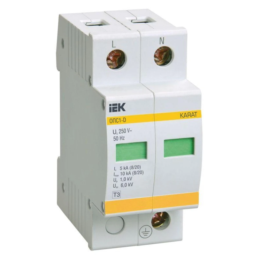 Ограничитель перенапряжения ОПС1-D 2P KARAT IEK MOP20-2-D