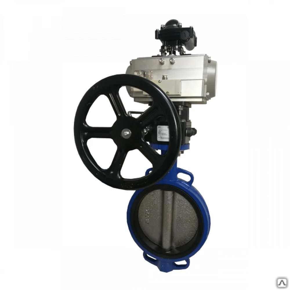 Затвор дископоворотный Ду400 диск и шток из нерж.стали уплотнения EPDM с пневмопр. двойн. действия D671-16EC-400-PBT160D