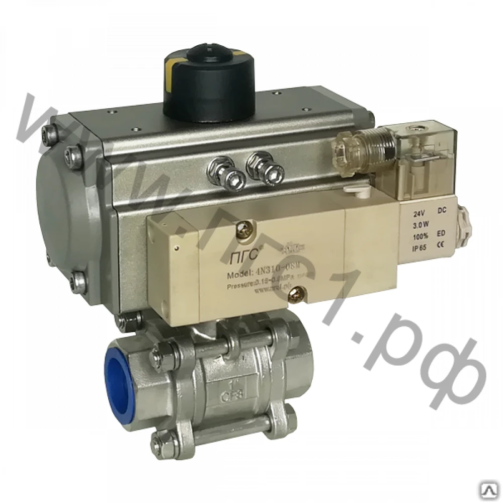Кран шаровой полнопроходной трехсоставной 2 1/2 " с площадкой ISO5211 нержавеющая сталь 304
