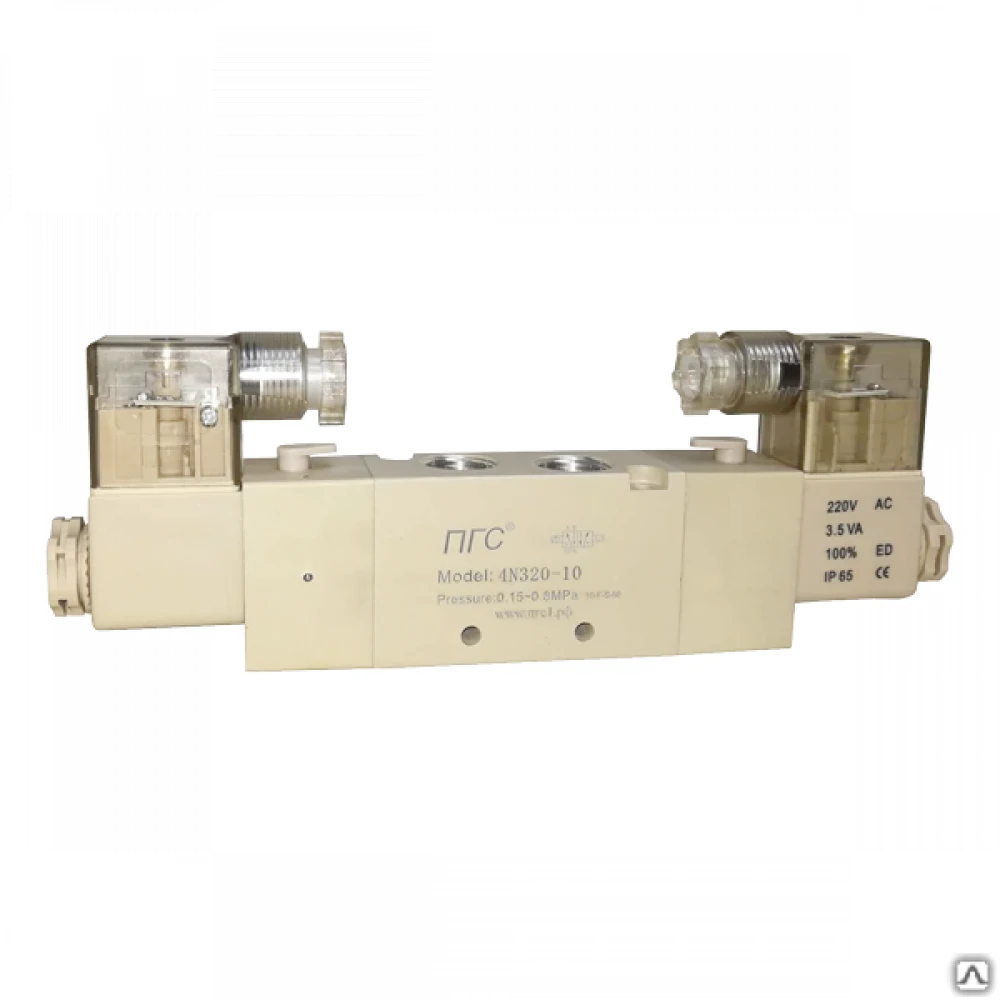 Пневмораспределитель с двухсторонним ЭМУ (4V320-10) 4N320-10 DC24V 5/2