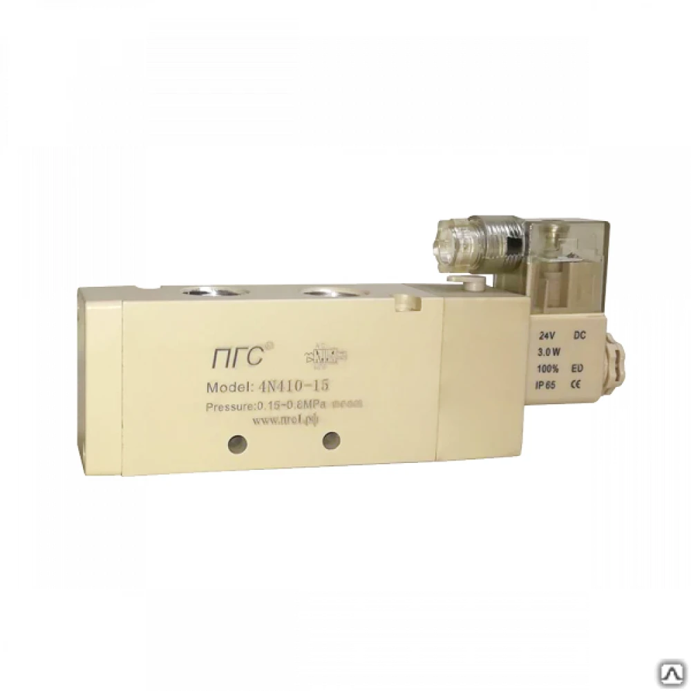 Пневмораспределитель с односторонним ЭМУ 4N410-15 AC24V 5/2