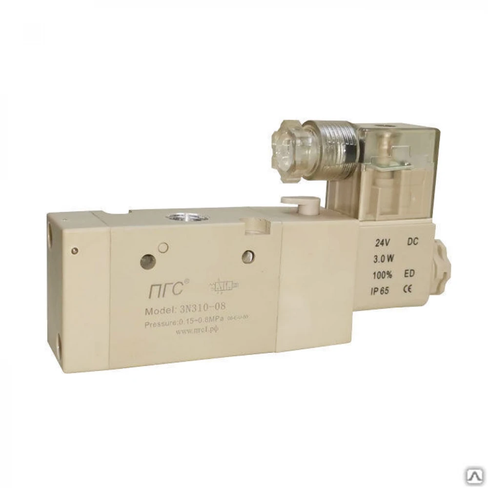 Пневмораспределитель с односторонним ЭМУ 3N310-08 DC12V 3/2