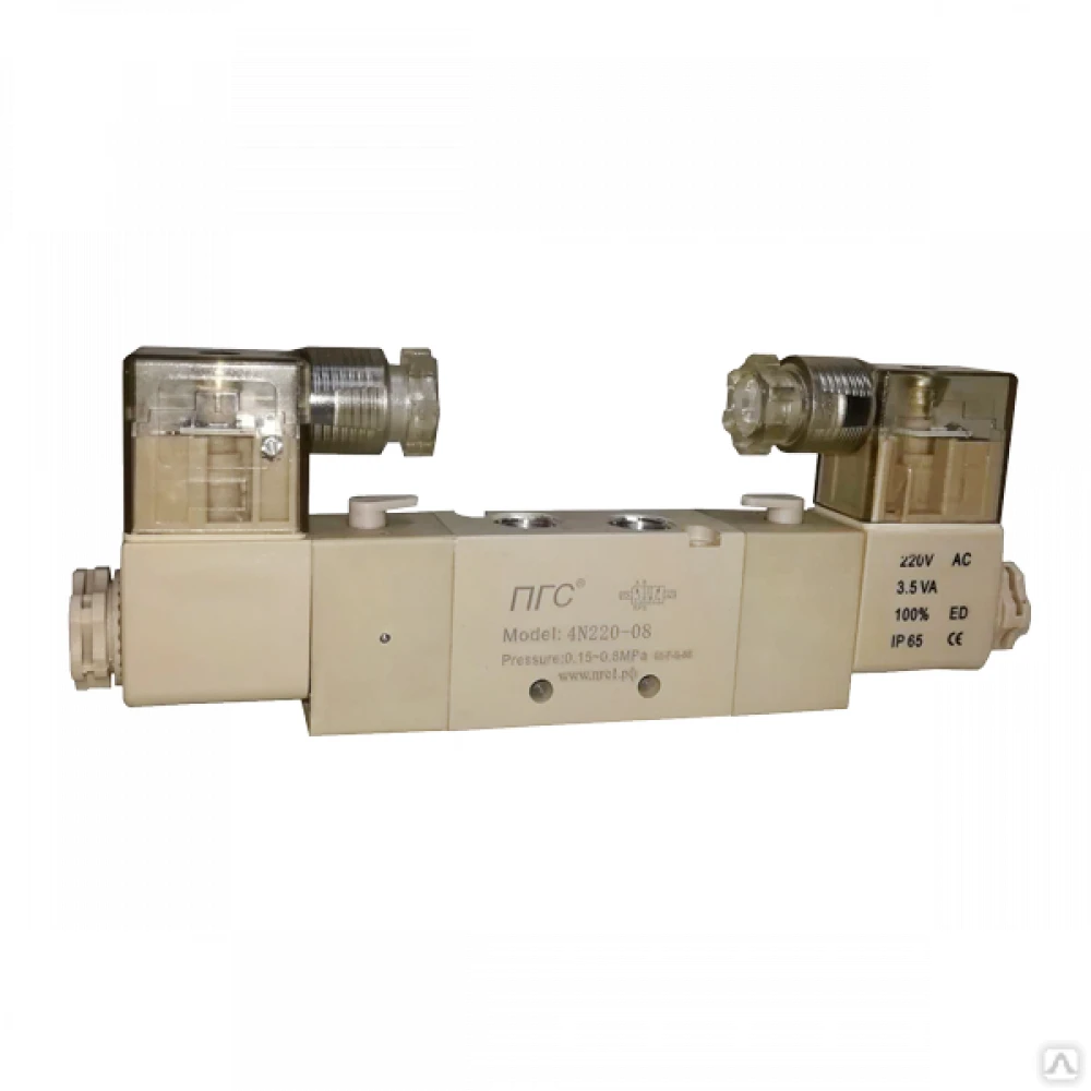 Пневмораспределитель 4N320-08 DC24V 5/2 с двухсторонним ЭМУ (4V320-10)
