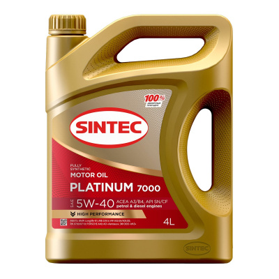 Масло SINTEC Platinum 7000 5W40 A3/B4 SN/CF 4л