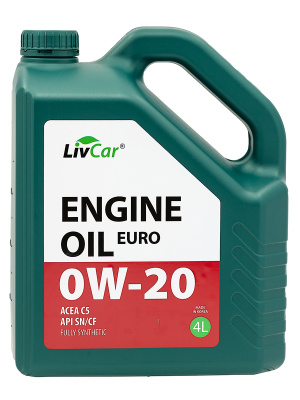 Масло моторное 0W20 LIVCAR Engine Oil Euro ACEA C5 API SN/CF 4лит 
