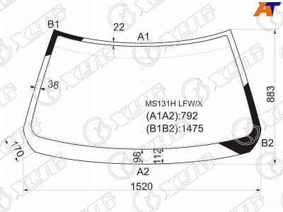Стекло лобовое TOYOTA CROWN 4D HARDTOP 87-95