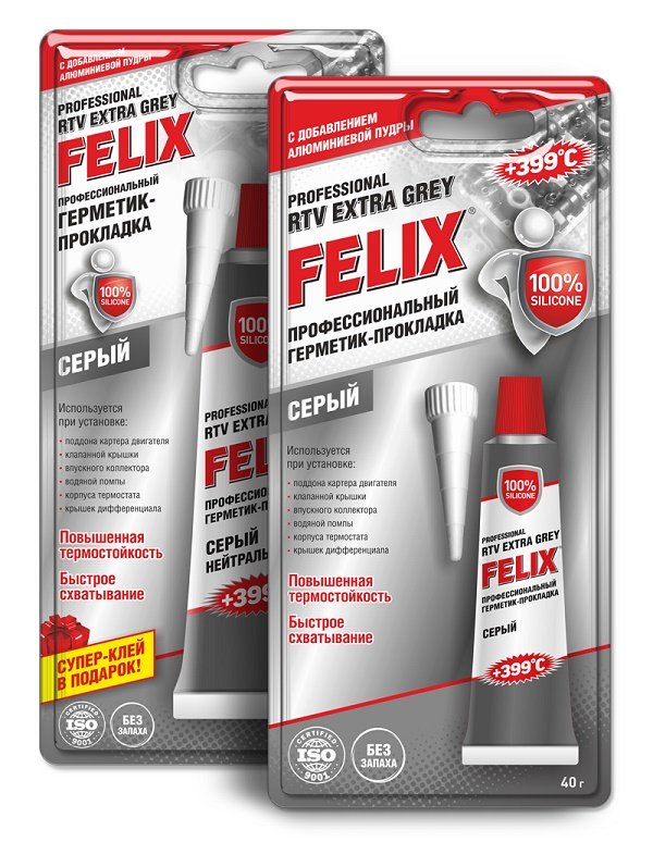 Герметик Felix силиконовый (серый) 40гр
