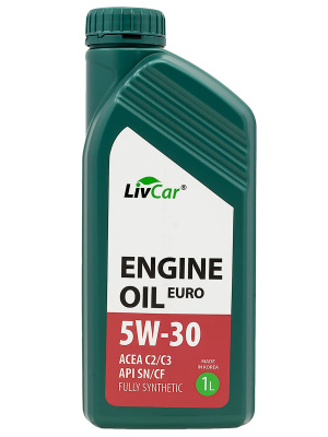 Масло моторное 5W30 LIVCAR Engine Oil Euro ACEA C2/3 API SN/CF 1лит 