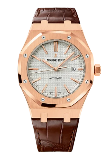 Royal Oak 15400 Pink Gold / Silver / Strap
