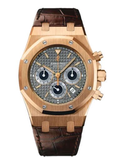 Royal Oak 26022 Chronograph Pink Gold / Brown / Strap