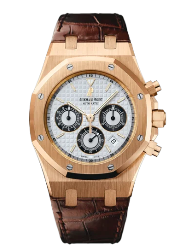 Royal Oak 26022 Chronograph Pink Gold / Silver / Strap