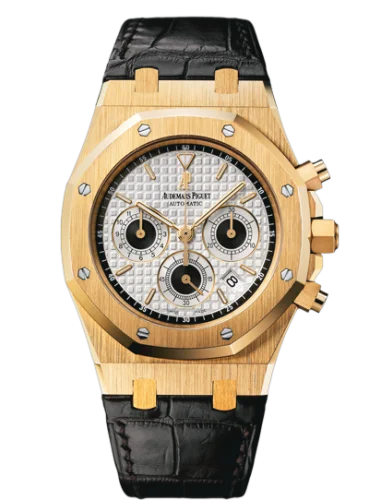 Royal Oak 26022 Chronograph Yellow Gold / Silver / Strap