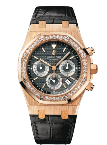 Royal Oak 26557 Chronograph Pink Gold / Brown / Diamond
