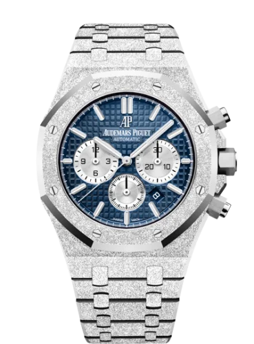 Royal Oak 41 Chronograph Frosted White Gold / Blue