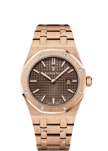 Royal Oak 67650 Quartz Pink Gold / Brown