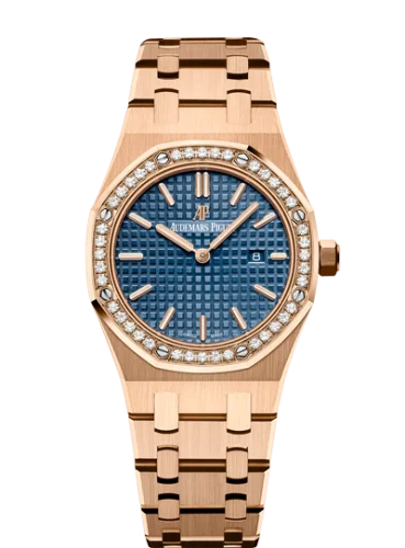 Royal Oak 67651 Quartz Pink Gold / Blue / Bracelet