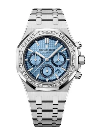 Royal Oak Chronograph 38 White Gold / Diamond / Light Blue