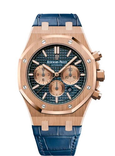 Royal Oak Chronograph 41 Pink Gold / Blue / Alligator