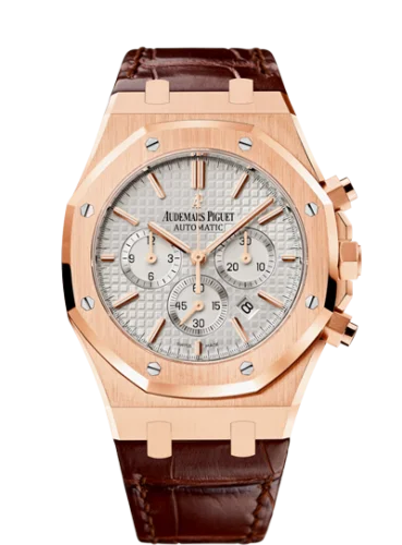 Royal Oak Chronograph 41 Pink Gold / Silver / Strap