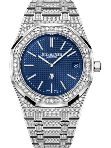 Royal Oak Extra-Thin White Gold - Diamond / Blue