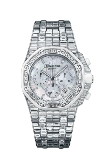 Royal Oak OffShore 26114 Chronograph White Gold / Baguette / MOP