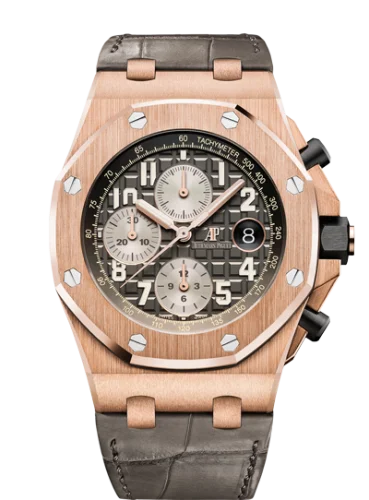 Royal Oak Offshore 42 Pink Gold / Grey / Alligator