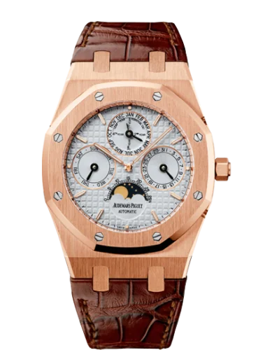 Royal Oak Perpetual Calendar Pink Gold / Silver / Strap