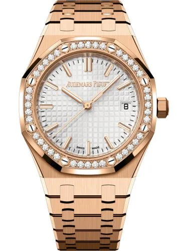 Royal Oak Selfwinding 34 Pink Gold - Diamond / Silver / Bracelet