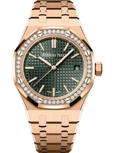 Royal Oak Selfwinding 37 Pink Gold - Diamond / Green