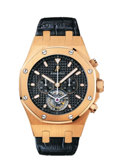 Royal Oak Tourbillon Chronograph Pink Gold / Black / Strap