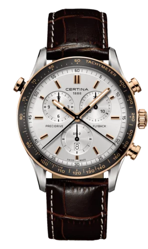 DS 2 Chronograph Flyback Stainless Steel / Rose Gold PVD / Silver / Strap