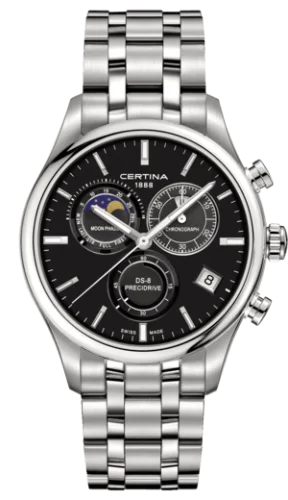 DS-8 Chronograph Moon Phase Stainless Steel / Black / Bracelet