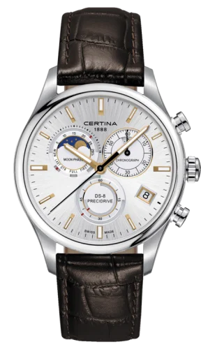 DS-8 Chronograph Moon Phase Stainless Steel / Silver / Strap