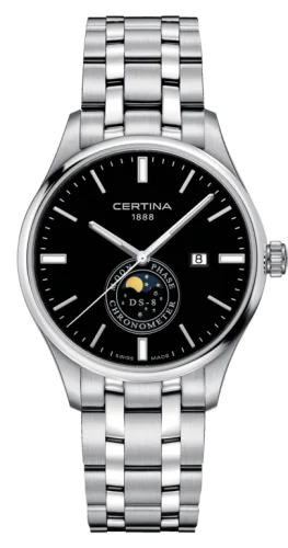 DS-8 Moon Phase Stainless Steel / Black / Bracelet