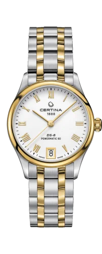 DS-8 Powermatic 80 Lady Stainless Steel / Yellow Gold PVD / White / Bracelet