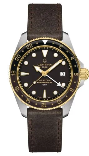 DS Acition GMT Powermatic 80 Stainless Steel - Yellow Gold / Black