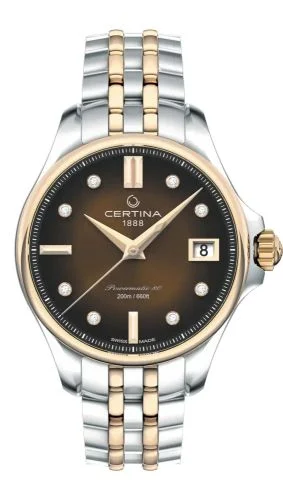 DS Action 34.5 Powermatic Stainless Steel / Yelllow Gold / Brown