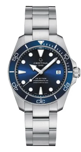 DS Action Diver 38 Powermatic 80 Stainless Steel / Blue