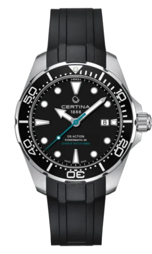 DS Action Diver Powermatic 80 Stainless Steel / Black / Rubber / Sea Turtle Conservancy