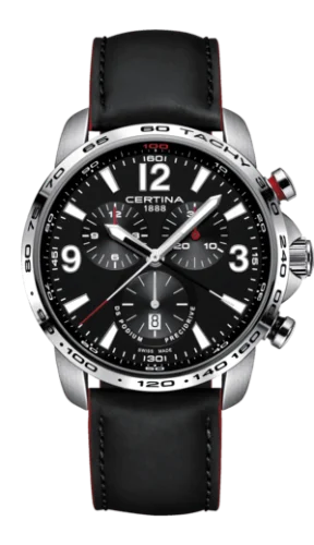 DS Podium Big Size Chrono 1/100 Sec Stainless Steel / Black / Strap