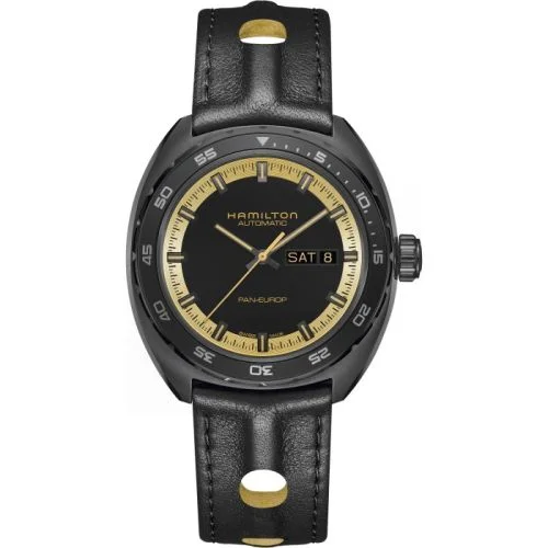 Pan Europ Day Date Auto Black & Gold