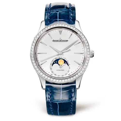 Master Ultra Thin Moon 34 Stainless Steel / Diamond / Silver / Alligator