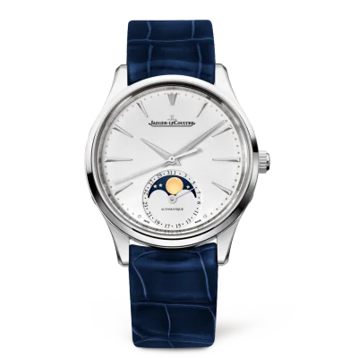 Master Ultra Thin Moon 34 Stainless Steel / Silver / Alligator