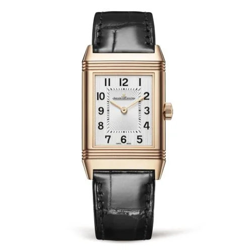 Reverso Classic Medium Thin Pink Gold / Silver / Alligator