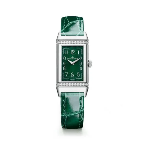 Reverso One Monoface Stainless Steel - Diamond / Green / Alligator